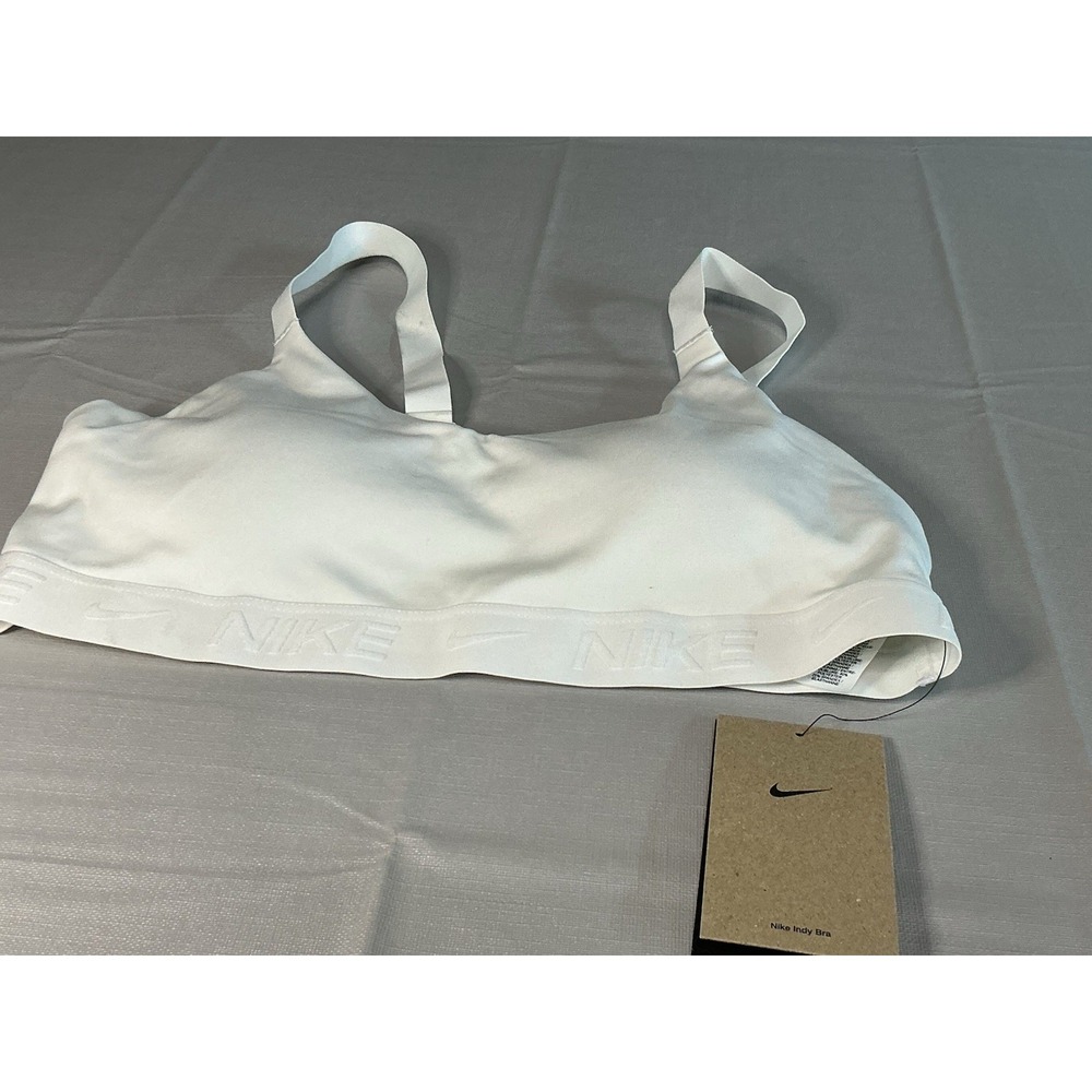 NWT Nike Indy Dri-FIT Sports Bra White Medium Support Women's M White